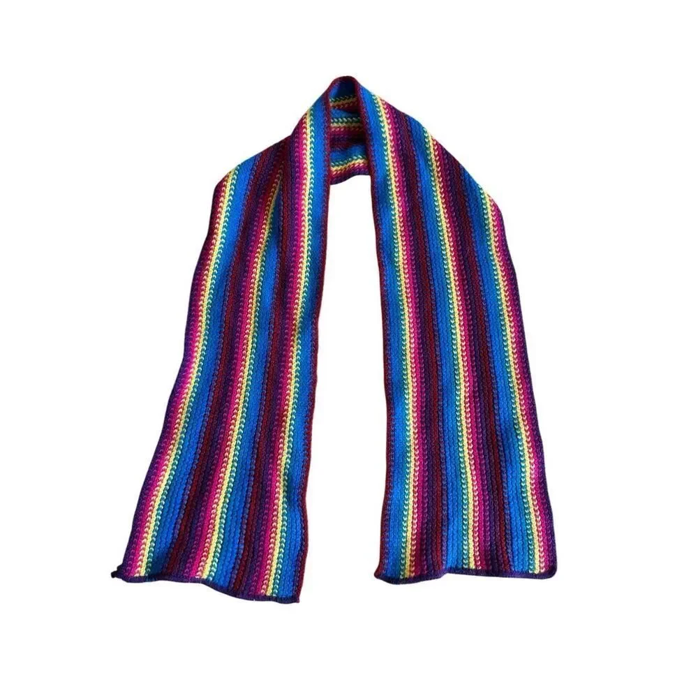 Nice Caps Industdy Kids Multi Color Bright Rainbow Baby Scarf Rainbow 12/18 M